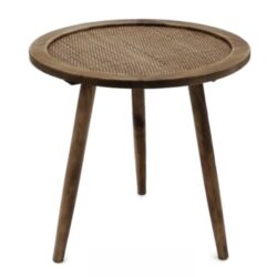 Side Table Wood and Rattan