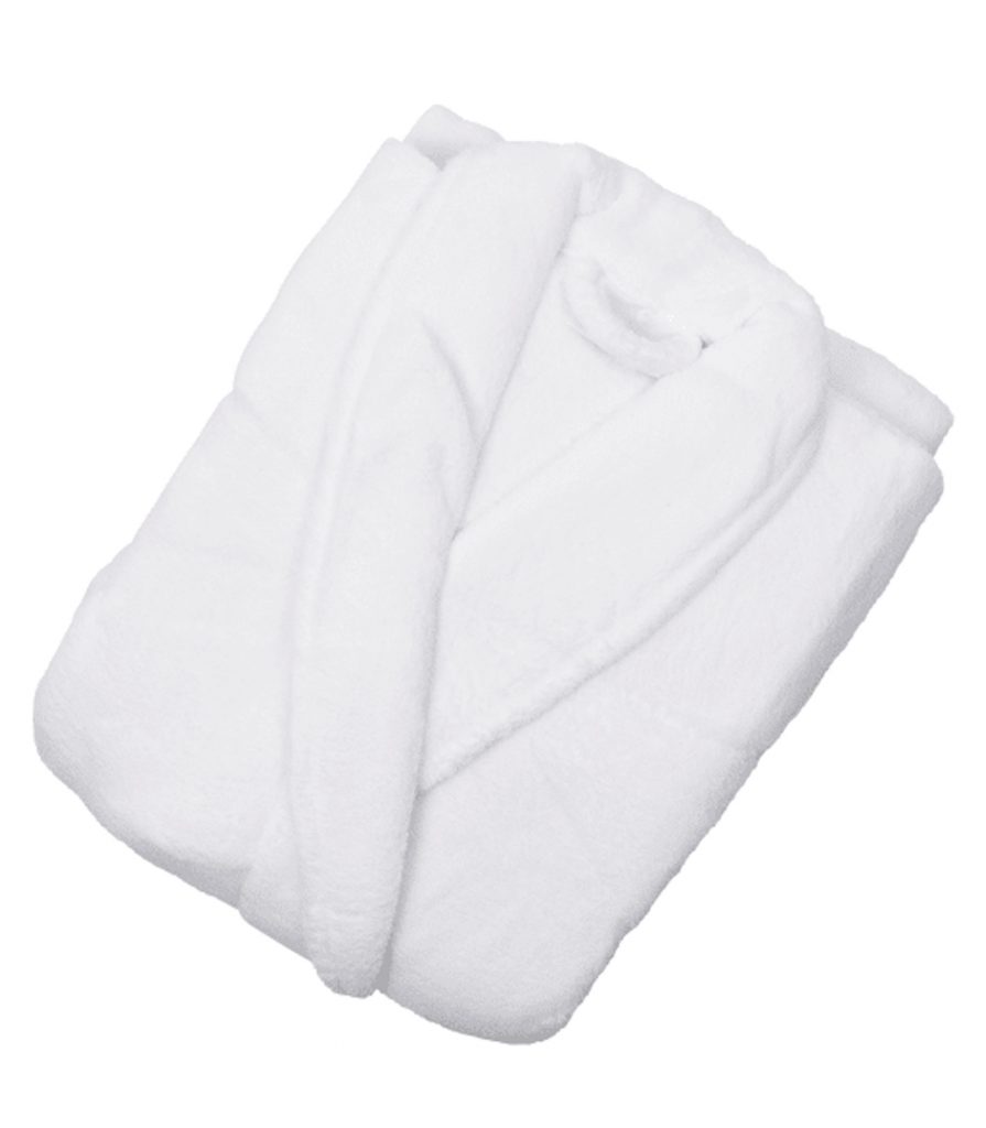 Linen House Plush Bathrobe White Interiors