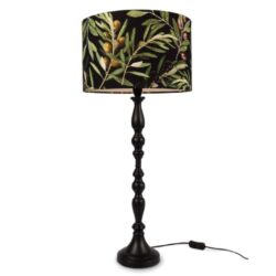 Black and Floral Candelabra Lamp