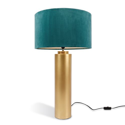 Jade and Gold Cylindrical Lamp