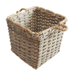 Rattan Square Basket With Rope