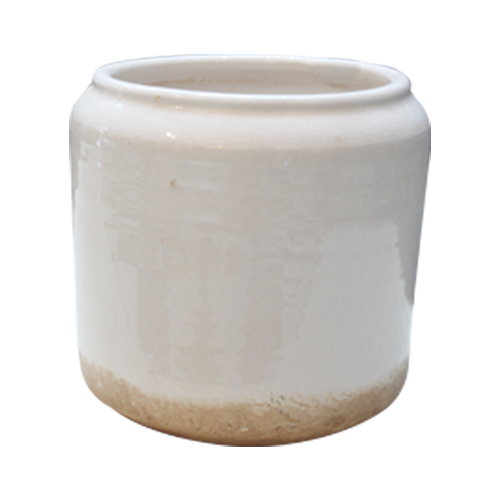Vase Pottery White Med