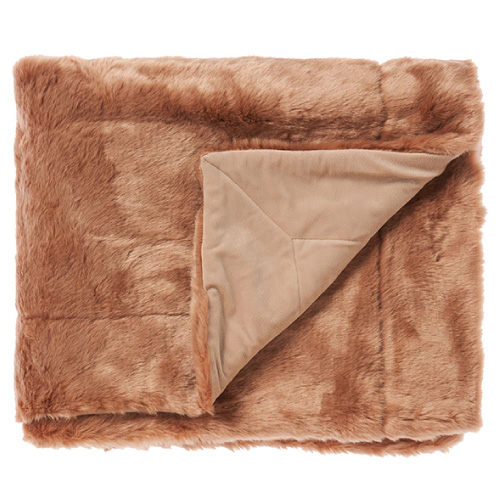 Linen House Fur Throw - Selma Brandy