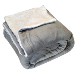 Polar Fleece Sherpa Blanket - Grey