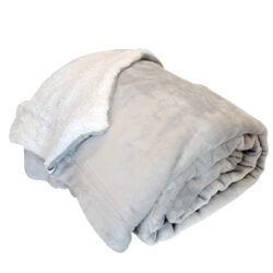 Polar Fleece Sherpa Blanket - Silver